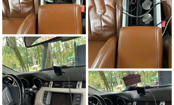 Nettoyage intérieur d’un Range Rover Évoque en cuir effectué à Sacy le Grand., Beauvais, Matt Clean’ Car